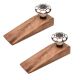 2 Pieces Ceramic Floral Golden Wooden Door Stopper